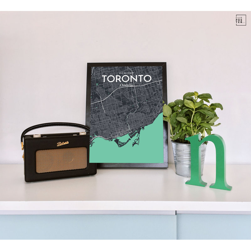 « toronto city map », reproduction d’impression sur affiche en rêve, H 27,6 po x l 19,7 po
