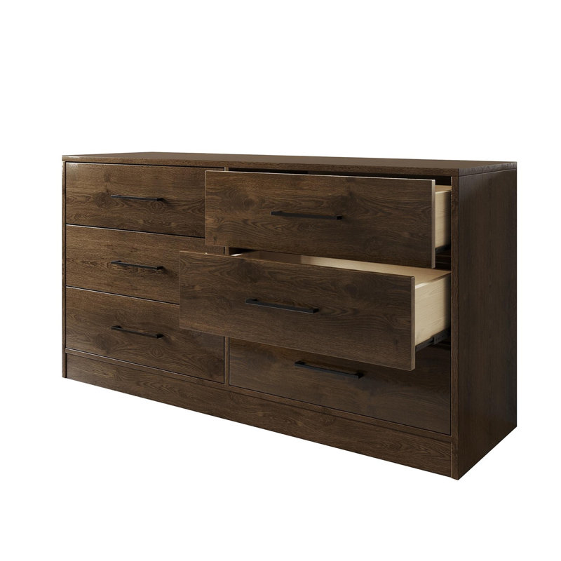 6 Drawers Dresser, Walnut