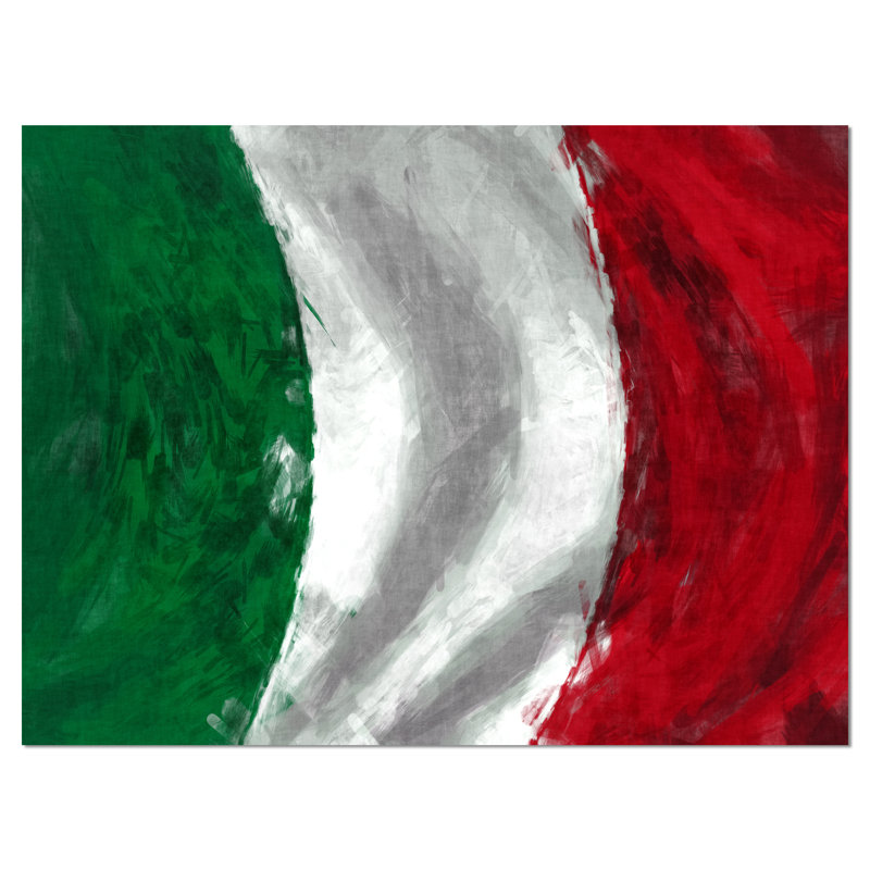 «Italy Flag Contemporary» par Designart, impression sur toile tendue 2 pièces, H 12 po x l 20 po