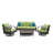 Kechia Wicker/Rattan 6 Person Seating Group with Sunbrella Cushion Covers-2040143017