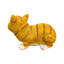 Figurine en résine d'un mignon chaton tabby orange dans une posture de sommeil; statue de chat jaune résistante aux intempéries; un ornement commémoratif pour animaux de compagnie convenant à une utilisation intérieure et extérieure.