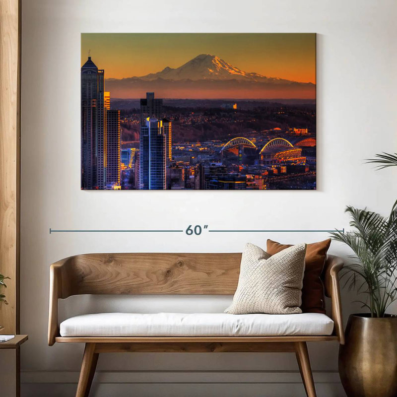 Sirci Seattle, coucher de soleil brillant, H 32 po x l 48 po