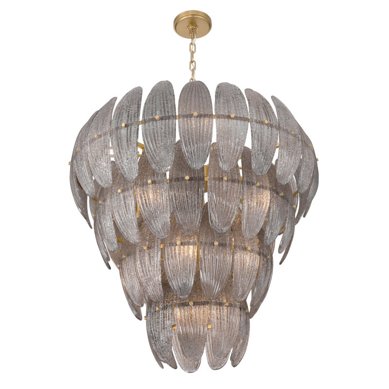 Luminaire suspendu 15 lumières 32,75 po Marclaire, Gris