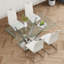 Table de salle à manger en verre de style moderne, design transparent élégant, base robuste en acier inoxydable, ensemble de chaises de salle à manger, pieds de chaise galvanisés, convient à la salle à manger et à la cuisine