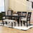6Pcs Farmhouse Dining Set with Wood Table, 4 Cushioned Chairs and Bench for Space-Saving-1025137437