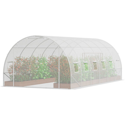 Walk-in Tunnel Greenhouse Galvanized Frame PE Cover