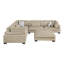 Canapé modulaire brun contemporain 6 pièces avec repose-pieds et coussins moelleux rembourrés en bois massif