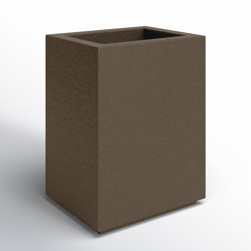 Langer Tall Lightweight Outdoor 23" x 18" x 30" Column Planter Box, Chocolate Brown