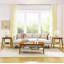 Table d'appoint de style Mid-Century de 23 po avec tablette tissée, table d'appoint Boho avec rangement, tables de chevet, petite table d'appoint pour canapé de salon, bureau à domicile