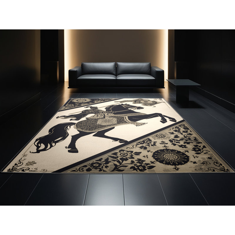 Tapis oriental mauve et lavable à la machine lavable à la machine Coalmont, 2 x 4
