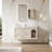 39.4'' Modern Floating Bathroom Vanity with Integrated Ceramic Sink Matte Taupe Cabinet and Gold Hardware