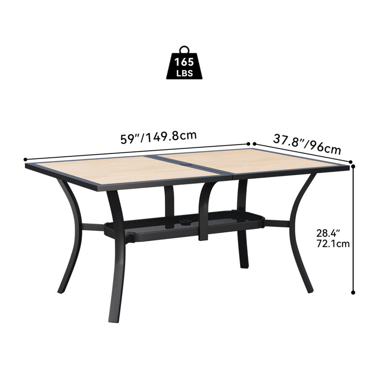 Table d'appoint d'extérieur rectangulaire