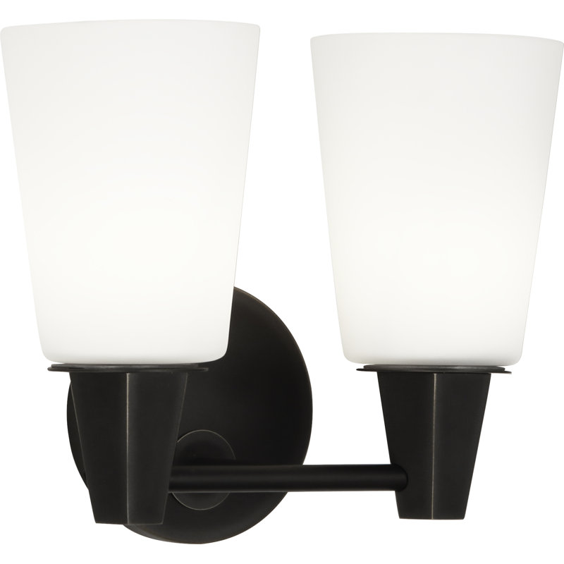 Wheatley 2 - Light Armed Sconce, White, Deep Patina Bronze