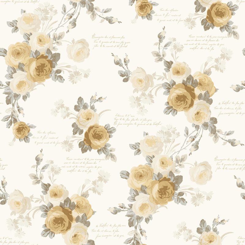 Papier peint Heirloom Rose, Jaune