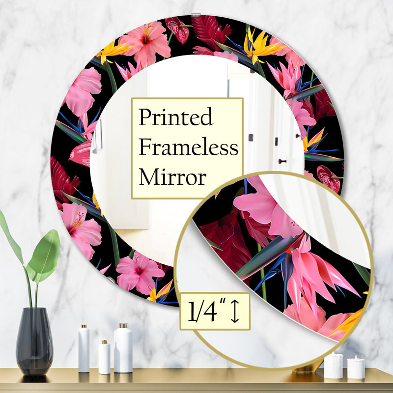 Miroir mural Obsidian Bloom, H 31,5 po x l po