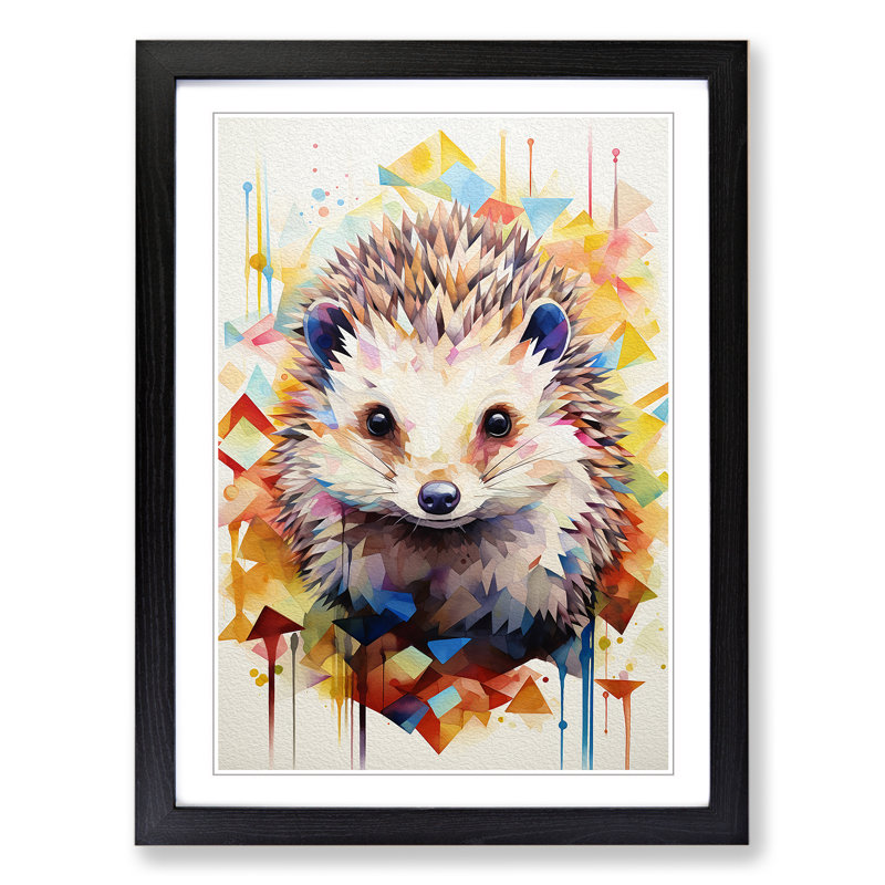 Hedgehog Geometric Art - Framed Print