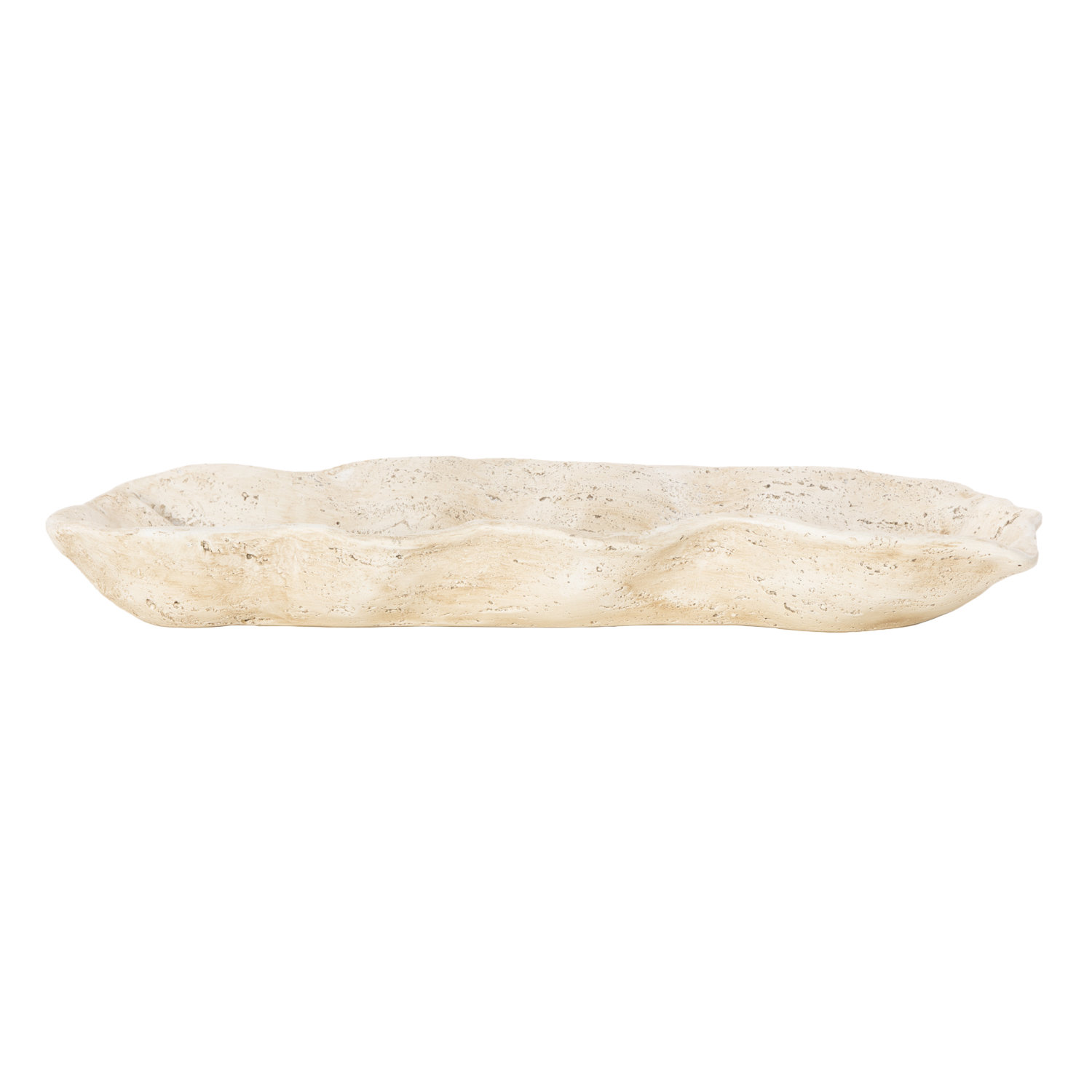 Cole and Grey Magnesium Oxide Textured Shell Cream Large Decorative Bowl