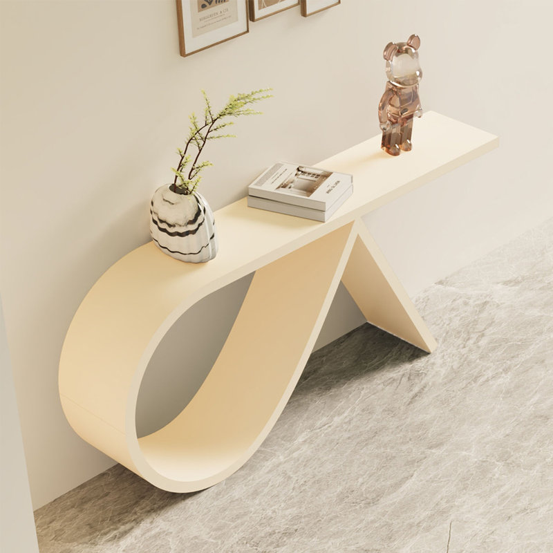 Console Modern Minimalist Art Design, H 29,53 po x l 55,12 po x P 11,81 po, Crème, crème