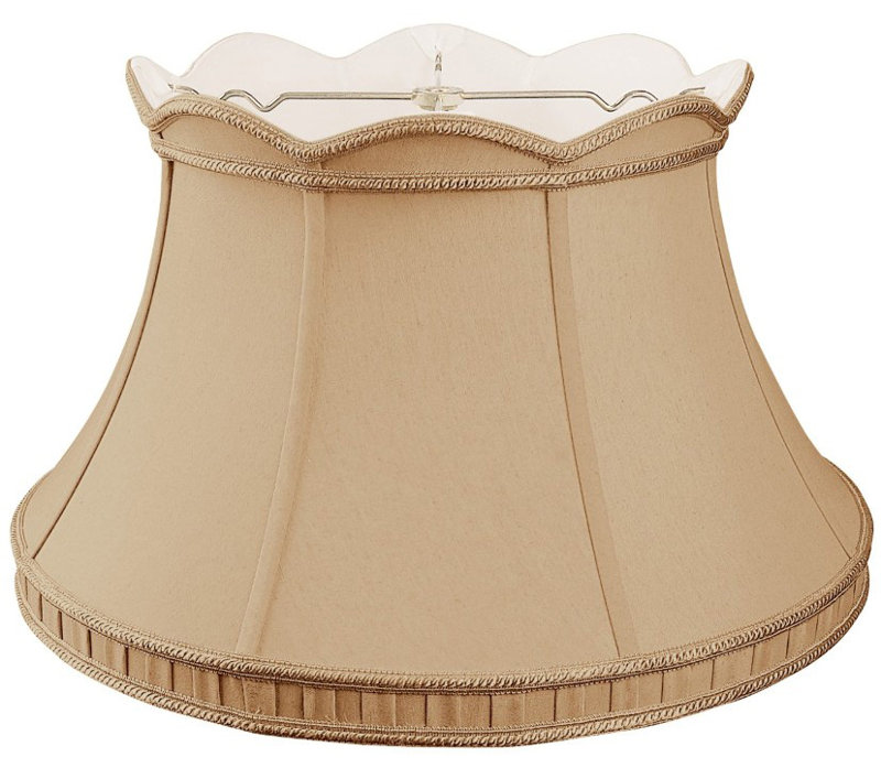 Silk Bell Lamp Shade, Antique Gold, 10.5" H x 11.5" D x 17" W