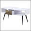 Élégante table basse blanche et noire à 1 tiroir, parfaite pour la vie moderne et les solutions de rangement.