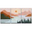 «Pastel Mountain Range Lake Forest», reproduction sur toile 3 pièces-91021985-91176498