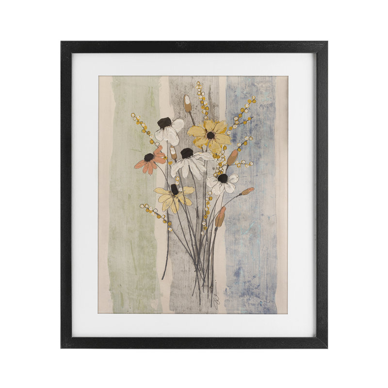 «Coastal Field Flowers», reproduction encadrée sous verre, conception de Filippo Ioco, Cadre noir minuit, H 16 po x l 13 po