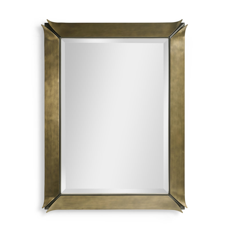 JC Modern Rectangle Brass + Aluminum + Beech Mirror