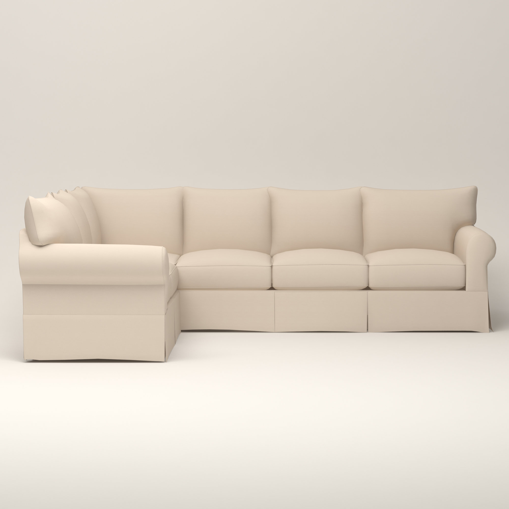 Amari Upholstered L-Sectional, Bevin Natural Linen Blend, Left Hand Facing