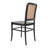 Chandon Rattan Dining Side Chair Wood Seat, Black/Natural