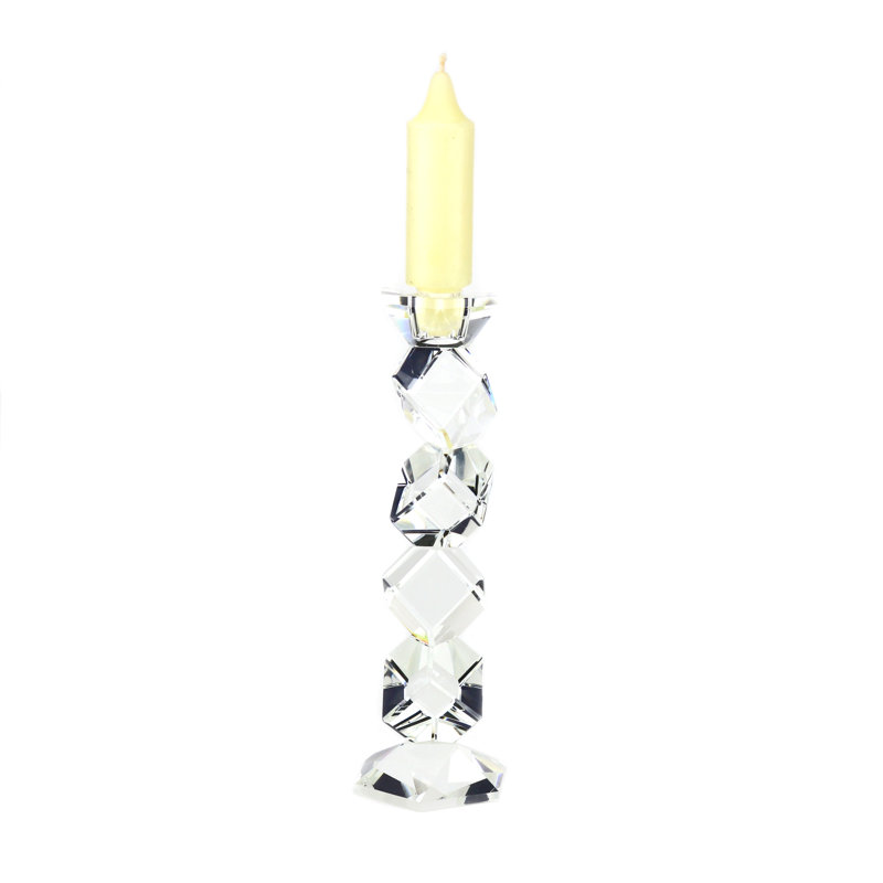 Comet Crystal Candlestick, 10.5" H x 3" W x 3" D