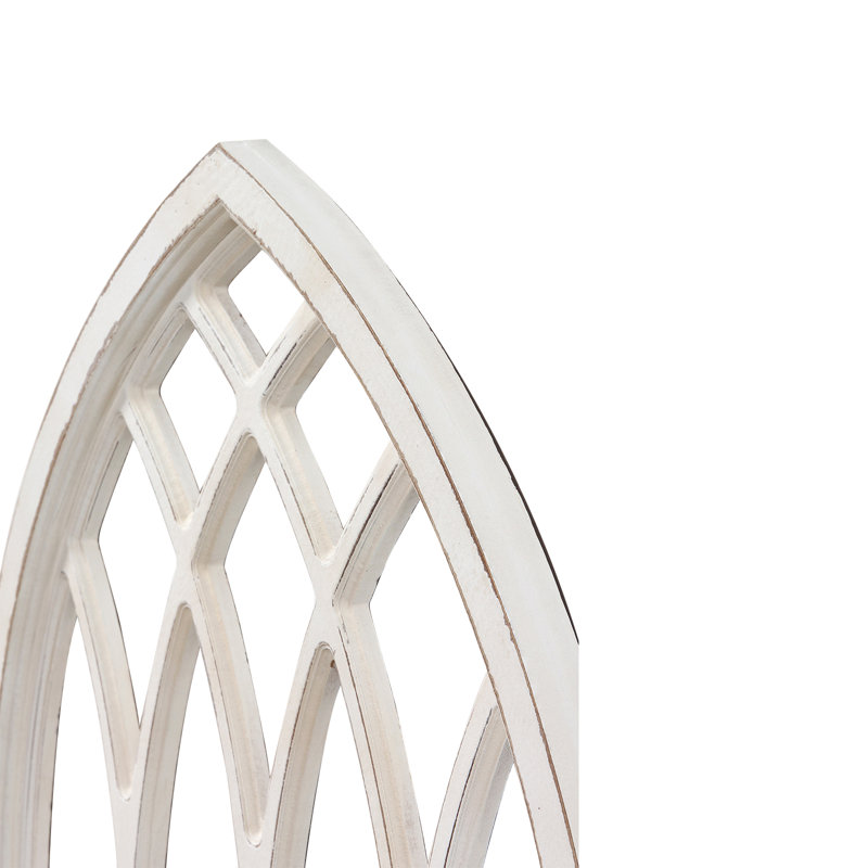 Rustic Arched Window Frame 20 X 32 Inch,  Hanging Distressed White Window Pane Wall Decor