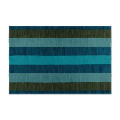 Tapis d'intérieur et d'extérieur à carreaux bleu