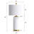 26'' White Ceramic Table Lamp With Usb For Living Room/Bedroom