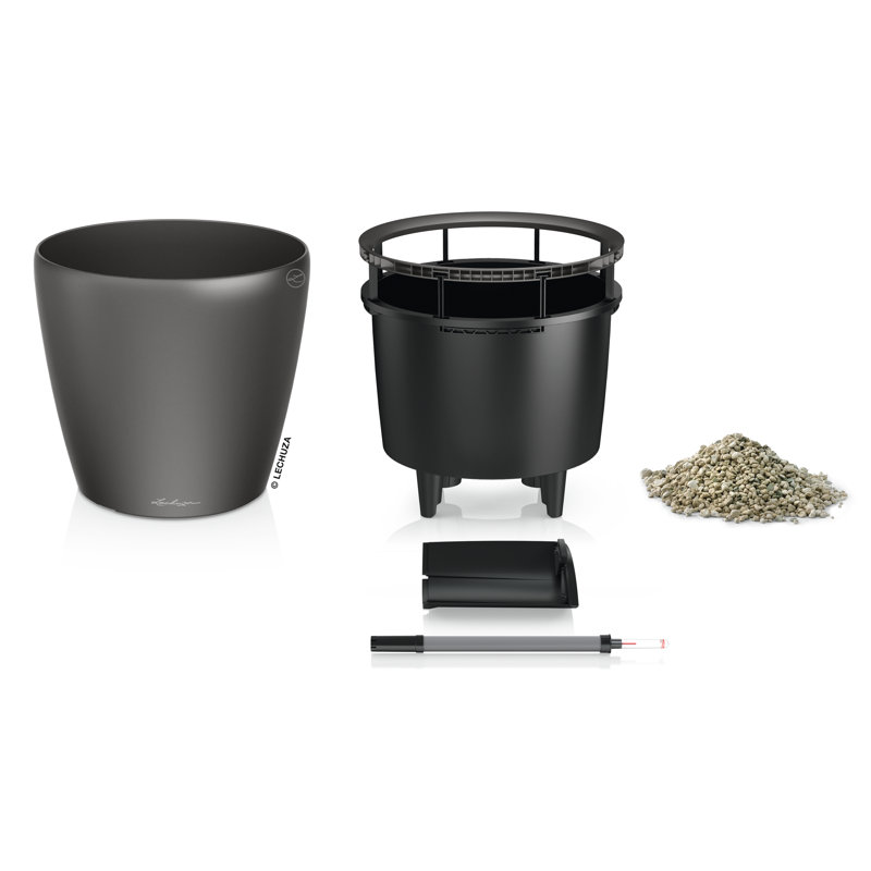 Classico Pot Planter, Charcoal Metallic