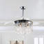 Ventilateur de plafond lustre rétractable en cristal 42 po avec ensemble d'éclairage et télécommande Kaleb-1945690217