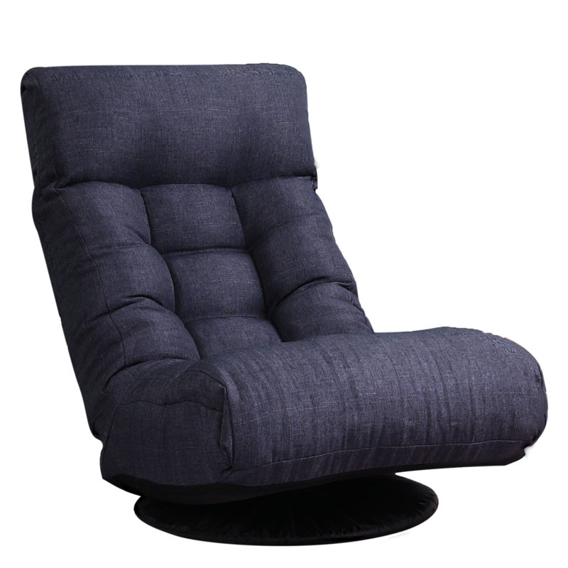Fauteuil de chambre ergonomique avec rembourrage en lin, rotation à 360° - Pour une détente optimale au sol, confort garanti, largeur 165 cm.