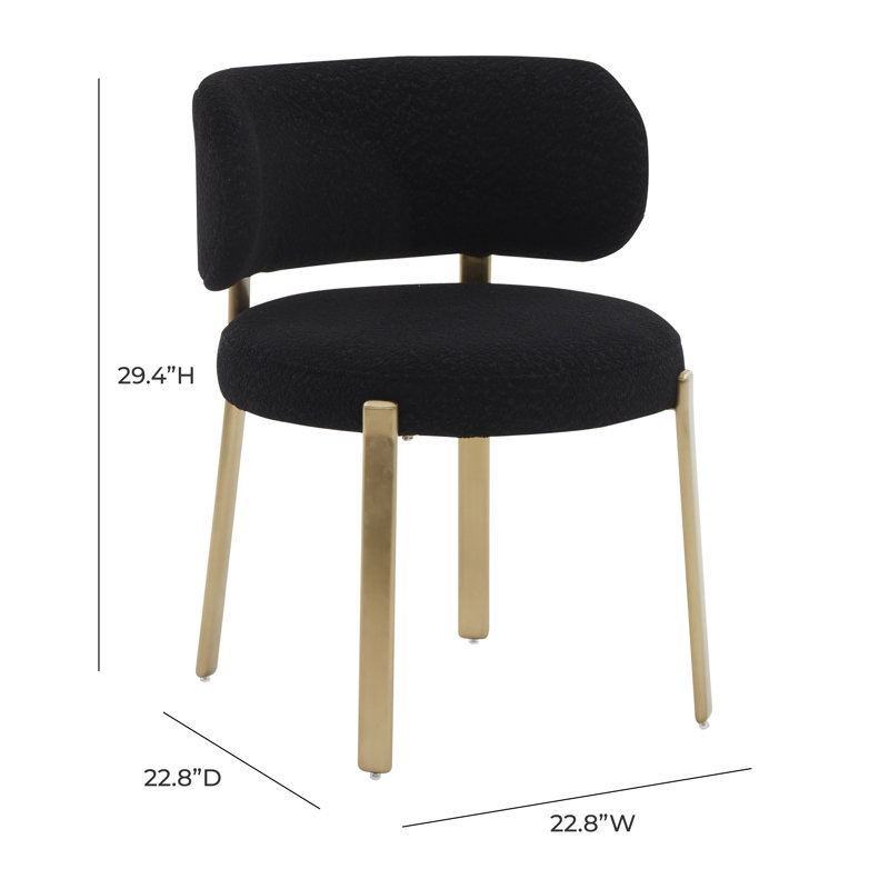Ivanhoe 18.7'' H Upholstered Side Chair, Black Boucle