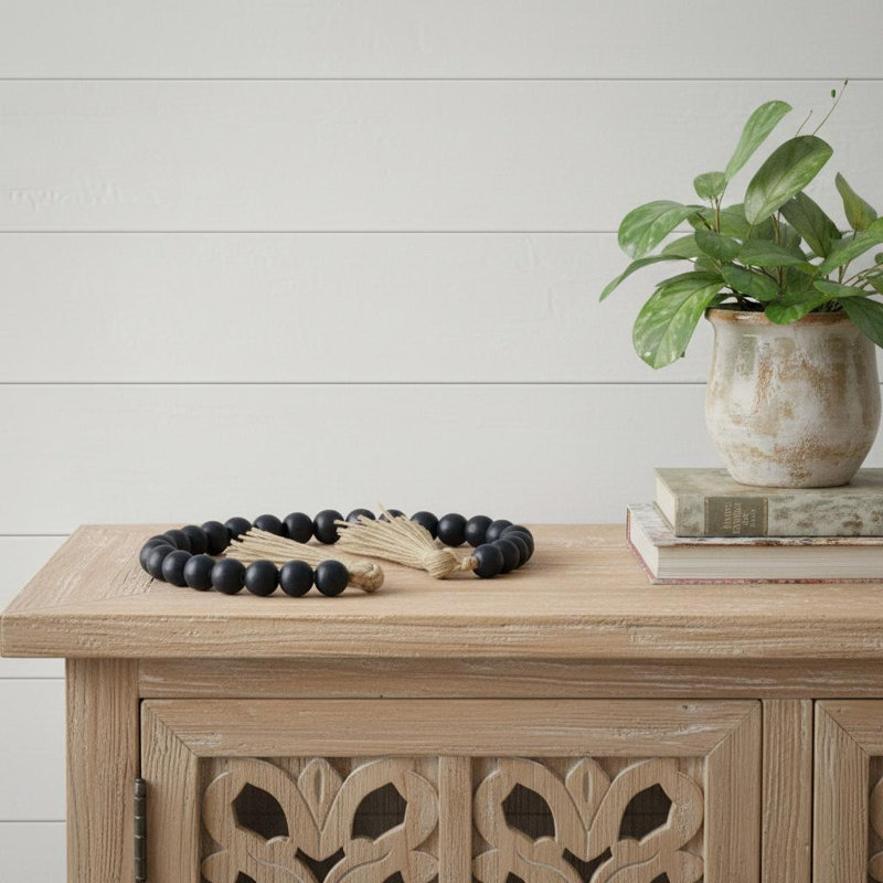 Pampille décorative 24 po en bois bleu foncé peinte à la main