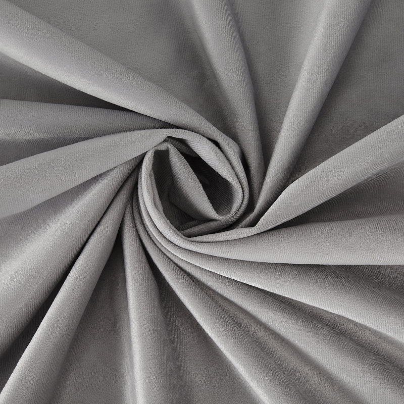 Sun Zero Gray Velvet Thermal Blackout Curtain Panel