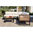 4 Pieces Outdoor Patio Conservation Set, Metal And Wood Frame Sectional L-Shaped Sofa With Soft Cushion And A Coffee Tables For Garden, Backyard, Porch And Deck-238065740