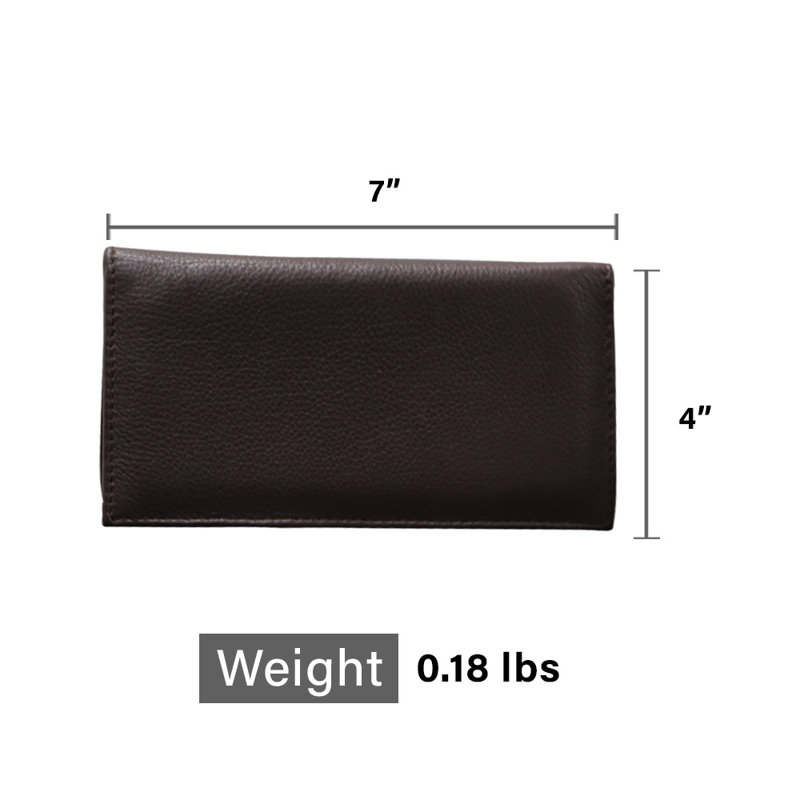 Housse en cuir pour chéquier - brun, Brun