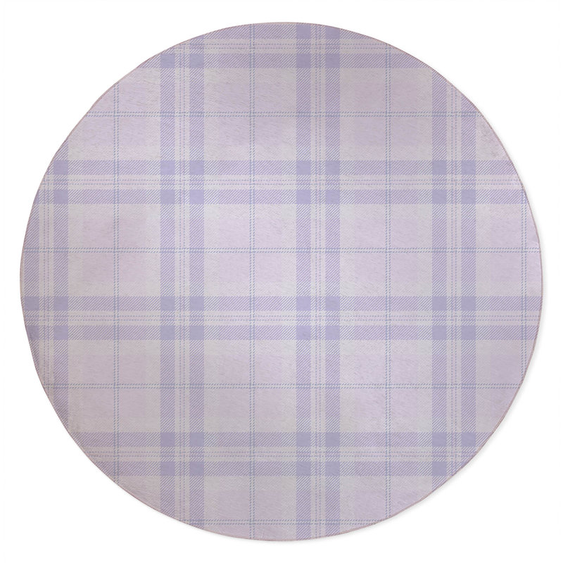 Vinny Tartan Non-Slip Outdoor Rug, Round 5'