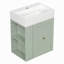 Meuble-lavabo de 20 pouces avec lavabo en céramique, armoire de rangement en panneau de fibres à densité moyenne avec tiroir, tablette latérale et poignée dorée - meuble-lavabo moderne pour les petites salles de bain-1900246100