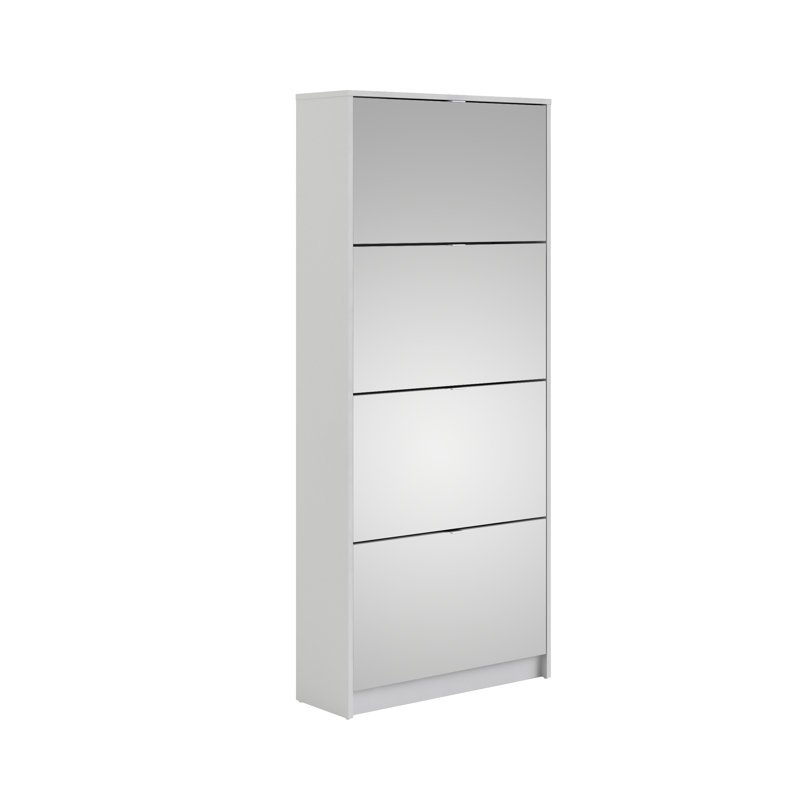 8 Pair Flip Down Shoe Storage, White