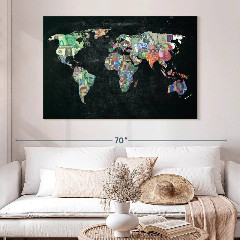 Carte du monde Keiri, H 34 po x l 51 po