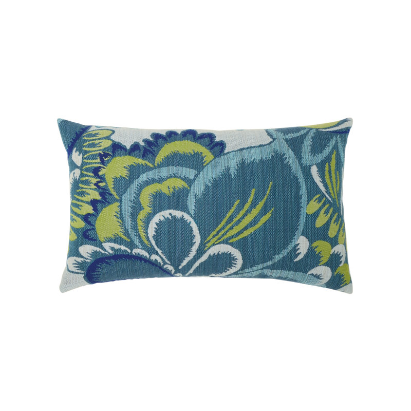 Floral Wave Lumbar Outdoor Rectangular Sunbrella® Pillow Cover & Insert