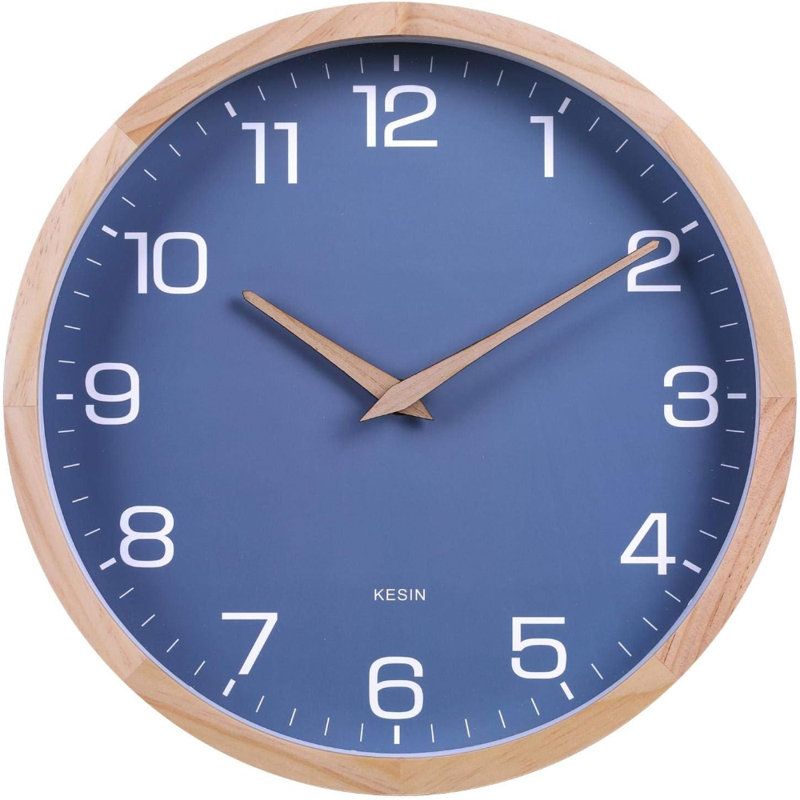 Wooden Blue Clock Decorative