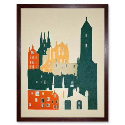 Edinburgh Old Town Retro Street - Print