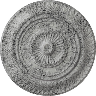 Endurathane Christopher Ceiling Medallion, 26 5/8"OD x 2 1/4"P, Hand-Painted Ultra Pure White Crackle Finish