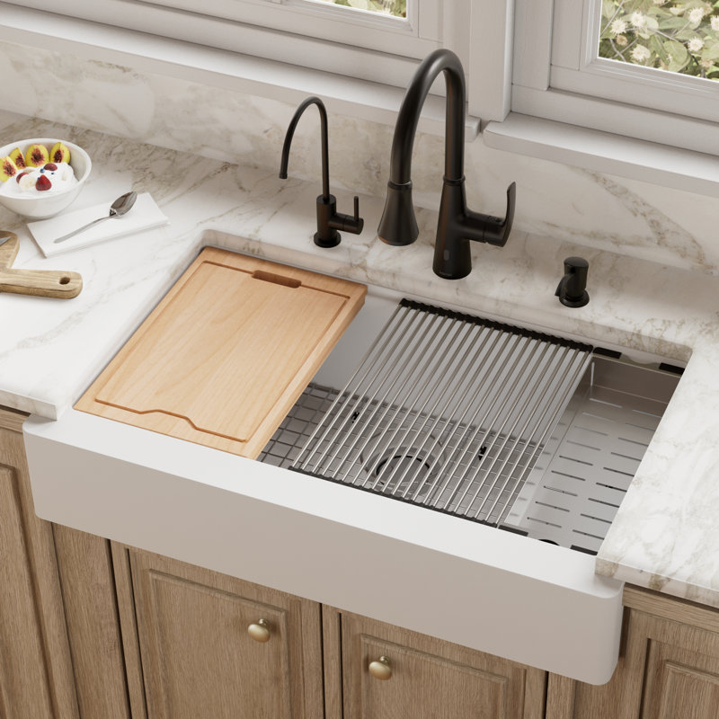 Évier de cuisine Karran Quartz, Blanc
